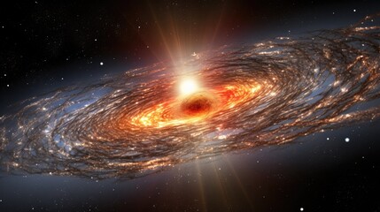 Wall Mural - A stunning image of a swirling galaxy with a bright, glowing center.