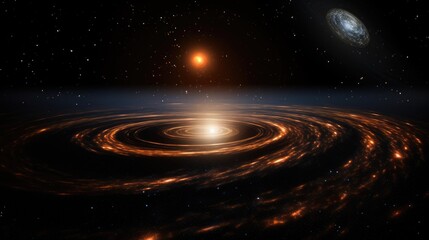 Wall Mural - A breathtaking view of a swirling galaxy in the vast expanse of space.