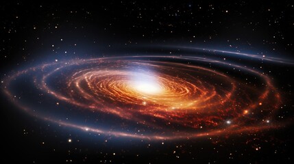 Wall Mural - a stunning view of a spiral galaxy, with its swirling arms of gas and dust illuminated by the light 