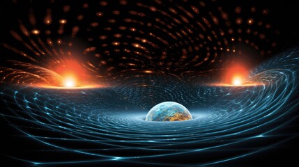 Wall Mural - A swirling vortex of light and energy creates a mesmerizing cosmic landscape.