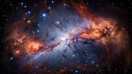 Wall Mural - A breathtaking view of a nebula in space, with swirling clouds of gas and dust illuminated by the light of distant stars.