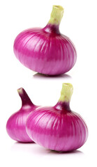 Poster - Red onion isolated on white background 