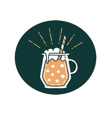 Sticker - icon of a tattoo style ginger beer