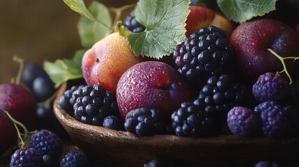 Wall Mural - A Bowl of Fresh Summer Fruits