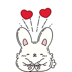 Poster - illustration of a traditional tattoo style happy rabbit