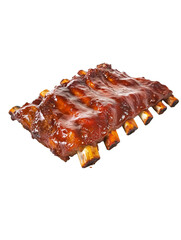 BBQ ribs fast food png isolated on transparent background