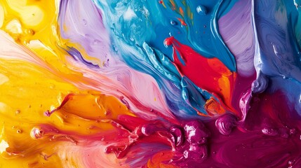 Poster - Vibrant abstract painting with bold clashing colors creating a dynamic visual experience