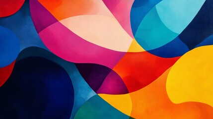 Poster - Vibrant abstract artwork featuring bold colors and fluid shapes