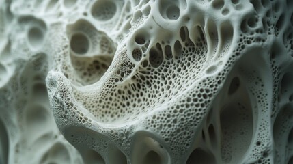 Poster - Intricate textures of a hyper-realistic 3D printed sculpture depicting organic forms