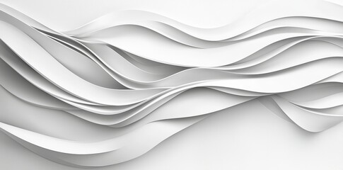 Wall Mural - For white interior and architecture artwork background, this is a stack of infinity curves flowing smoothly. It is an illustration in 3d.