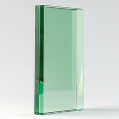 Wall Mural - there is a glass vase with a green base on a white surface