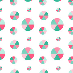 Wall Mural - Geometric seamless pattern.Colorful round circles repeat pattern isolated on white.Vector graphic background wallpaper for Christmas.