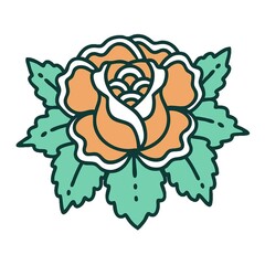 Sticker - iconic tattoo style image of a rose