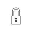 © taufiq - pad lock thin outline icon vector design good for web or mobile app