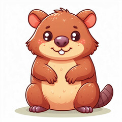 Wall Mural - Cute Wombat Vector Cartoon illustration