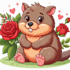 Wall Mural - Cute Wombat Vector Cartoon illustration