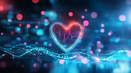 heart beats with medical background , service health and medical technology concept