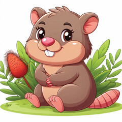 Wall Mural - Cute Wombat Vector Cartoon illustration