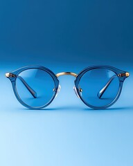 Stylish blue glasses with a modern design, perfect for fashion enthusiasts and trendsetters. Ideal for summer wear.