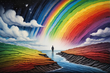 Wall Mural - abstract rainbow background