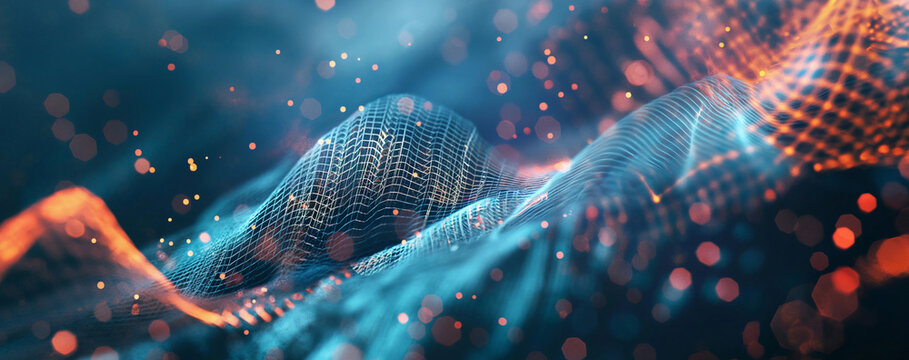 neon business graphics waves