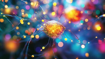 Poster - Neural connection, bright lights, synapses