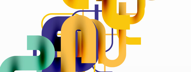 Poster - Wave lines minimal abstract background