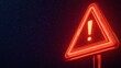 © NK - Red neon warning sign against a starry night sky, futuristic caution and alert concept