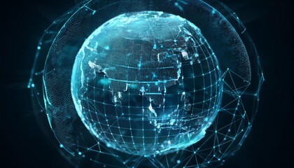 Abstract digital globe with global network connections