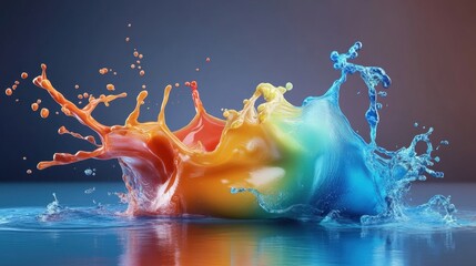 Wall Mural - Vibrant fluid dynamics, splash motion, vivid color