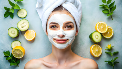 woman with facial mask