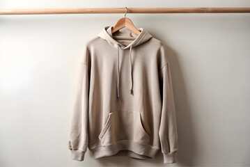 Oversized hoodie tied in a hanger