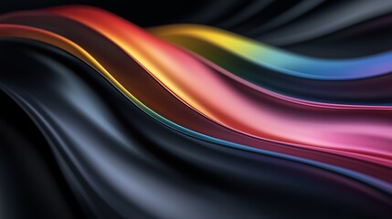 Abstract fluid colorful gradient on a dark background.