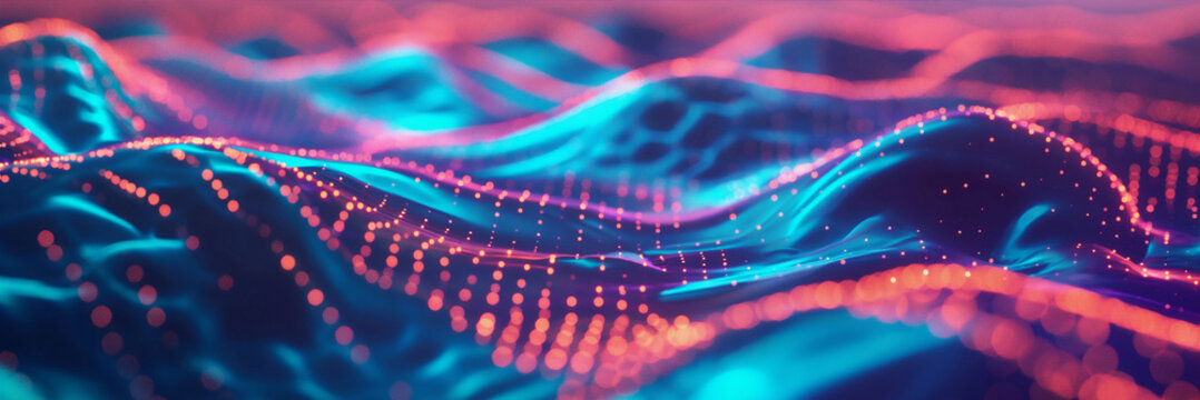 neon business graphics waves