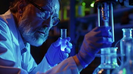 Imagine a scientist in a laboratory picking up a test tube filled with a glowing substance. 