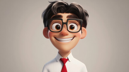 Poster - Smiling Cartoon Boy.