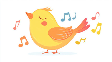 Wall Mural - Singing Bird Illustration.