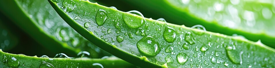 Wall Mural - aloe vera drops close up. Selective focus