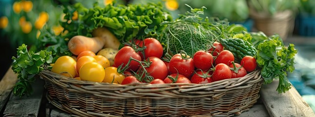 Poster - Fresh Vegetables in a Basket