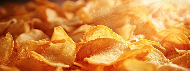 Wall Mural - making potato chips. Selective focus