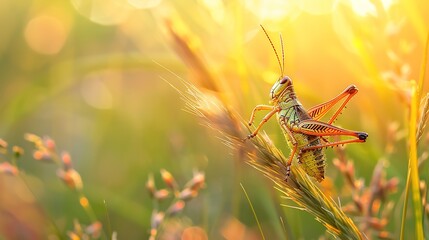 Grasshopper in the field wallpaper