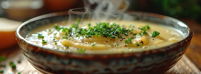 Wall Mural - Steaming Bowl of Creamy Soup