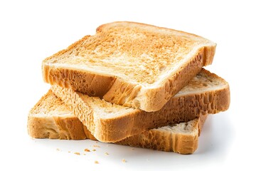 A stack of sliced bread isolated on white background