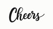© vitanovski - Black custom calligraphy text 'Cheers' on white background