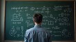 © vitanovski - Person contemplating complex mathematical equations on a chalkboard