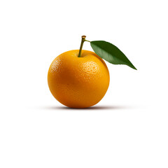 Isolated orange with leaves on a transparent background (PNG)