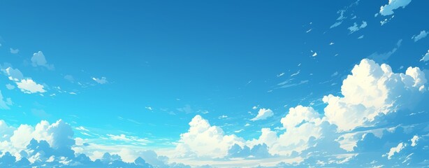 Wall Mural - blue sky with white clouds, versatile background and banner design