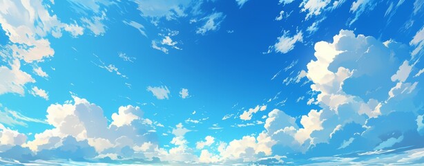 Wall Mural - blue sky with white clouds, versatile background and banner design