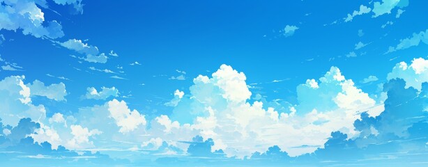 Wall Mural - blue sky with white clouds, versatile background and banner design