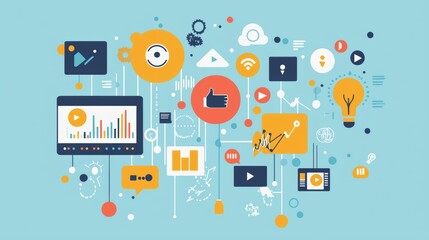 Poster - Digital Marketing Strategy  Concept Illustration